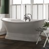 Cambridge Plumbing 71.25 L, 31.5 W, White, Cast Iron with porcelain interior and paint exterior DES-PED-DH